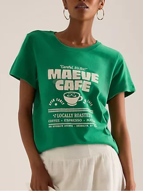 Maeve Tops - Maeve Anthropologie Sz XS Green Short Sleeve Evelyn Perfect Cotton T-Shirt NWOT